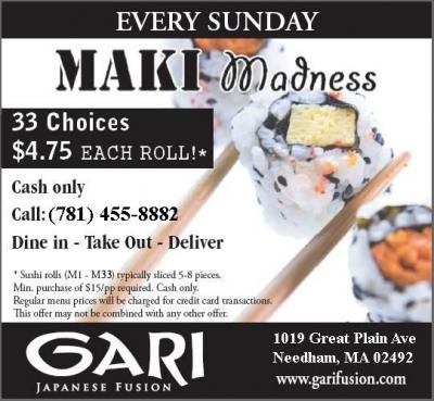 Sunday Maki Madness $4.75 sushi rolls