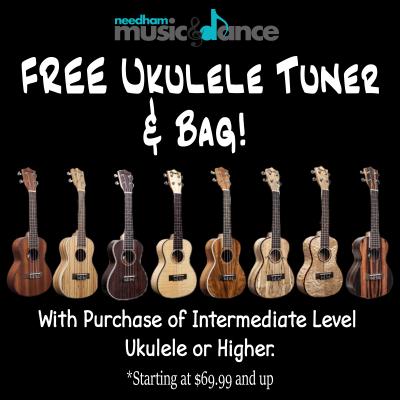 Free Ukulele Tuner & Bag!